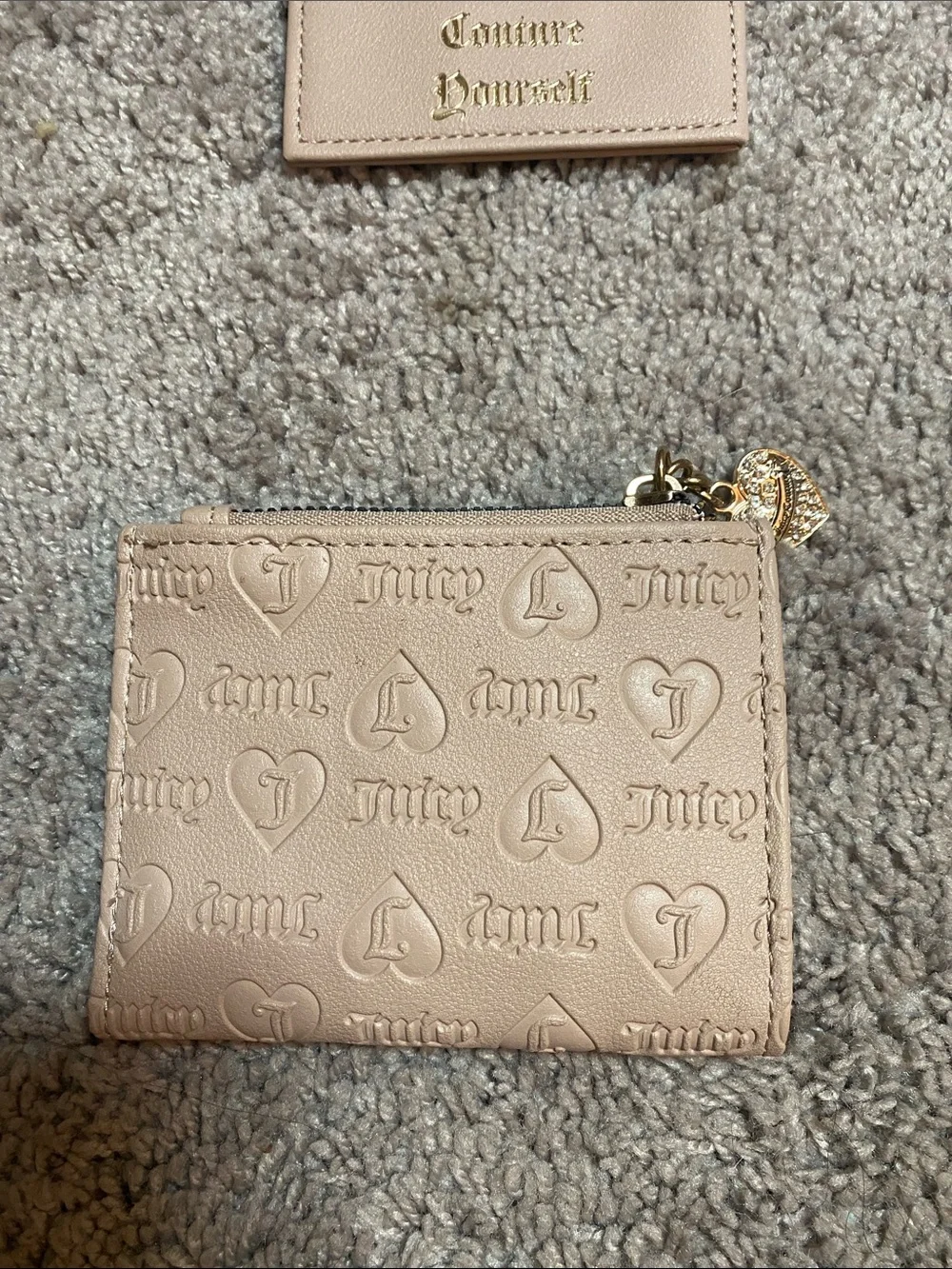 Juicy Couture Pale Pink Card Holder and Coin Pouch Set